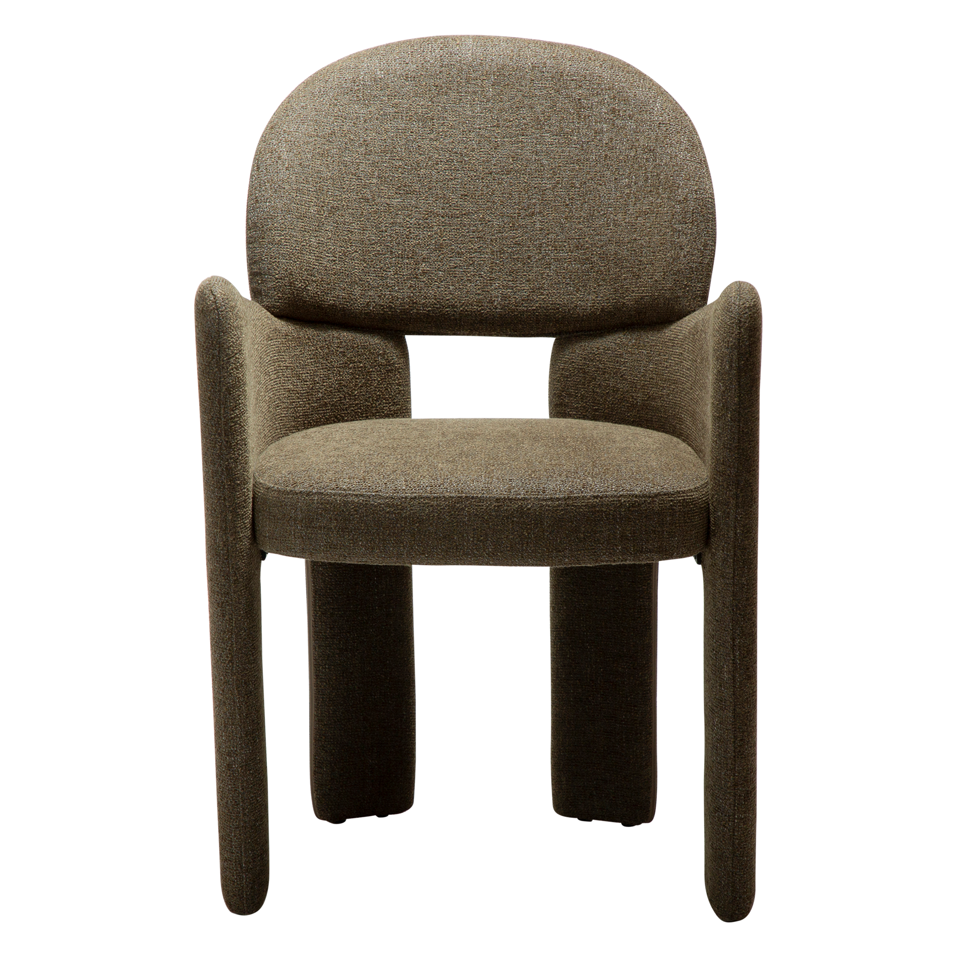 [var:Bezug=Dunkelolivfarbenes Bouclé-Gewebe] AOLE Sessel