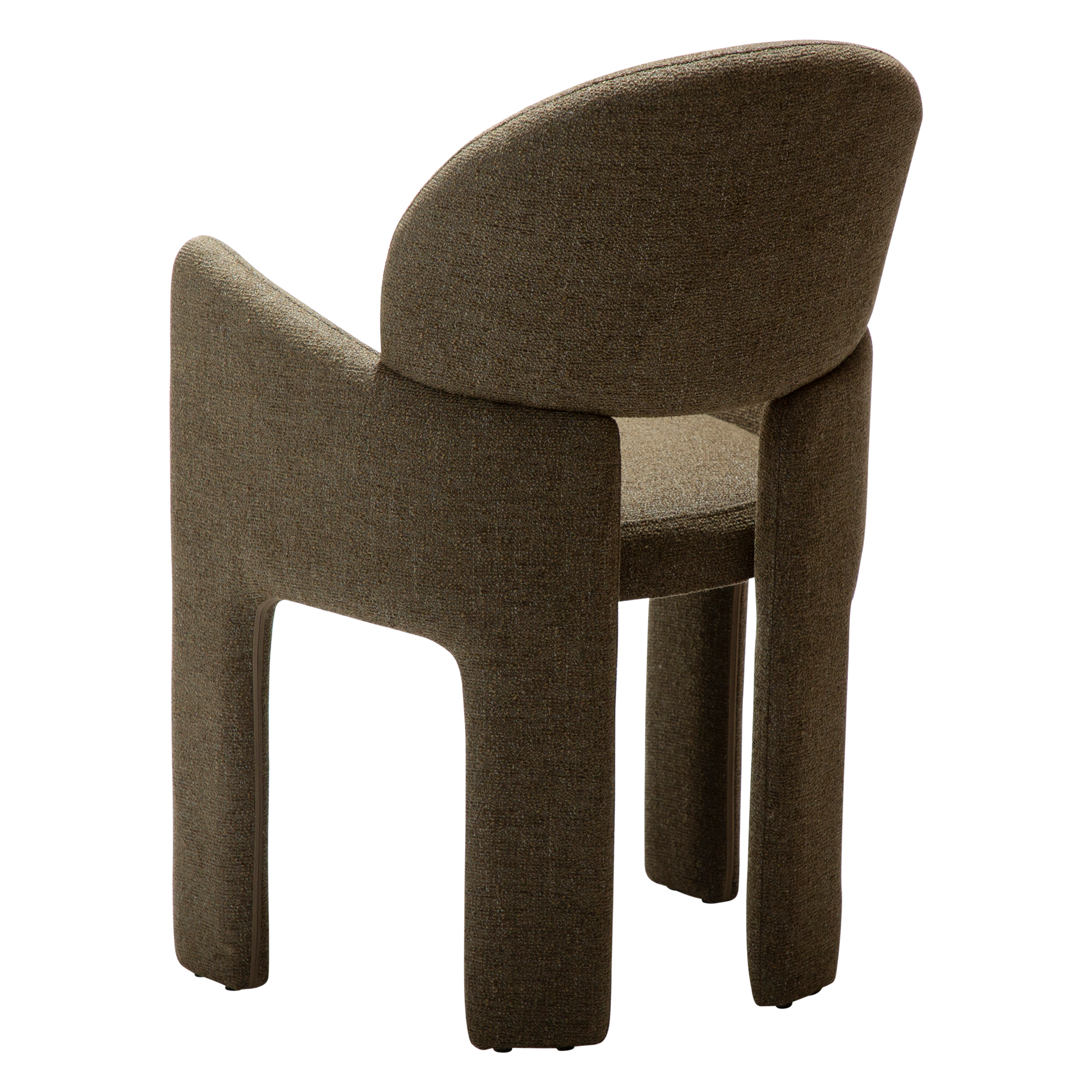 [var:Bezug=Dunkelolivfarbenes Bouclé-Gewebe] AOLE Sessel