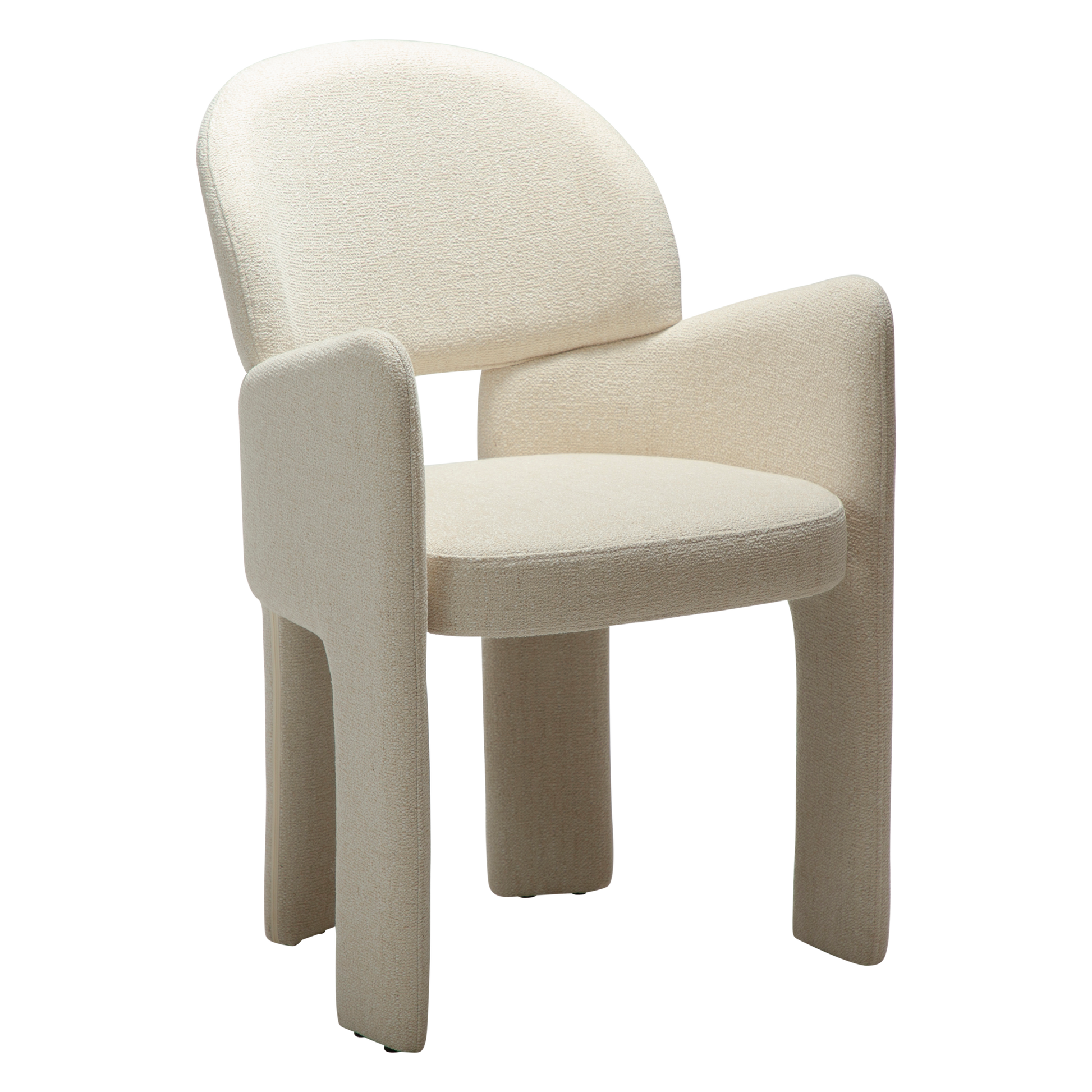 [var:Bezug=Einfaches beiges Bouclé-Gewebe] AOLE Sessel