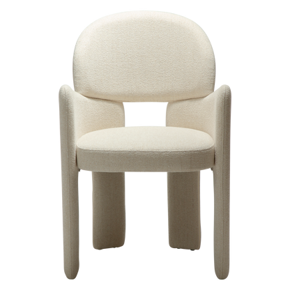 [var:Bezug=Einfaches beiges Bouclé-Gewebe] AOLE Sessel