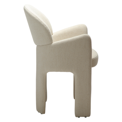 [var:Bezug=Einfaches beiges Bouclé-Gewebe] AOLE Sessel