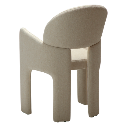 [var:Bezug=Einfaches beiges Bouclé-Gewebe] AOLE Sessel