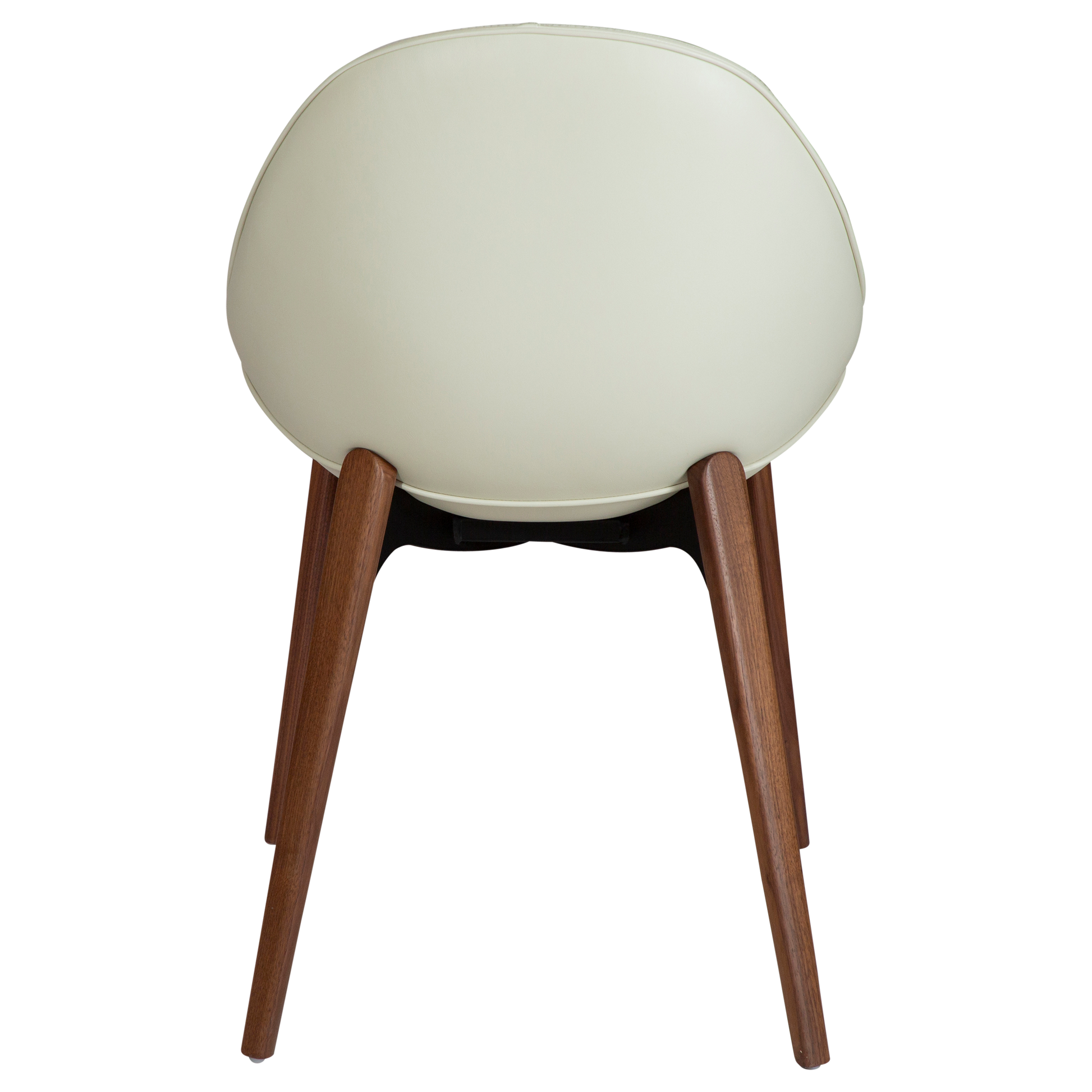 [var:Bezug=Knochenweißes Bouclé-Gewebe, vintage knochenweißes Kunstleder mit Walnussbeinen] ARCH Stuhl