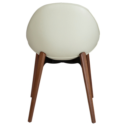 [var:Bezug=Knochenweißes Bouclé-Gewebe, vintage knochenweißes Kunstleder mit Walnussbeinen] ARCH Stuhl