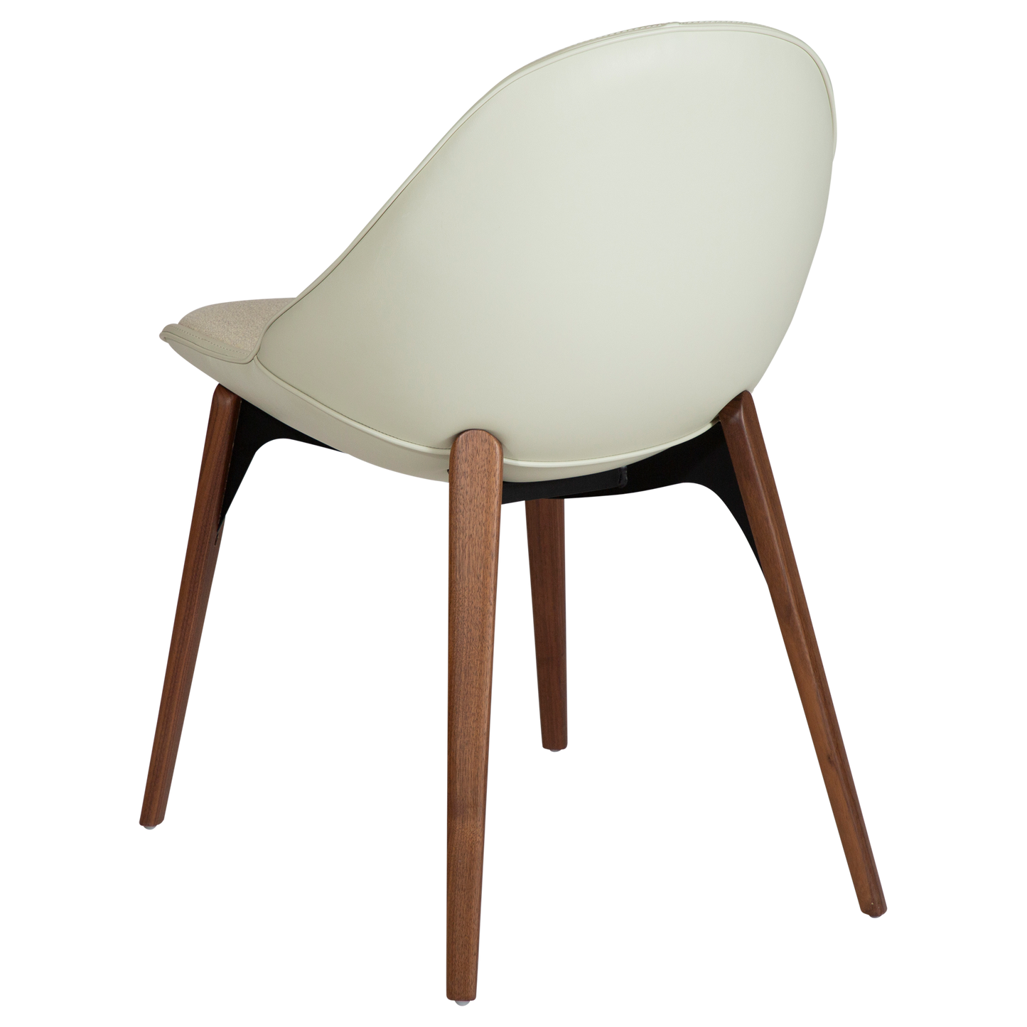 [var:Bezug=Knochenweißes Bouclé-Gewebe, vintage knochenweißes Kunstleder mit Walnussbeinen] ARCH Stuhl