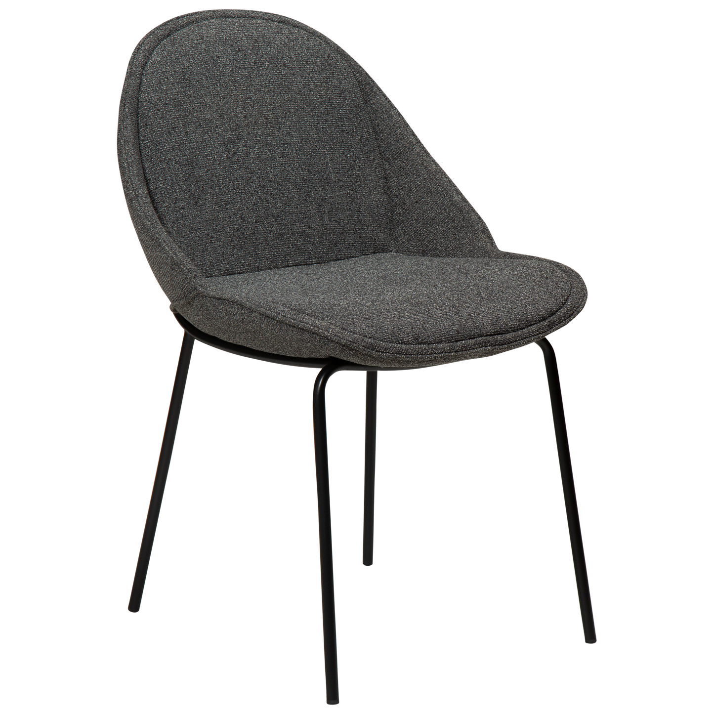 [var:Bezug=Kieselgrauer Bouclé-Stoff mit schwarzen Beinen] ARCH Stuhl