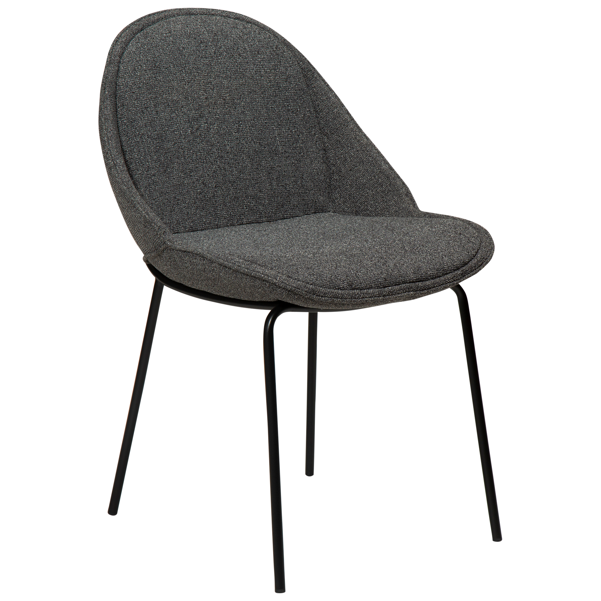 [var:Bezug=Kieselgrauer Bouclé-Stoff mit schwarzen Beinen] ARCH Stuhl