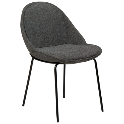 [var:Bezug=Kieselgrauer Bouclé-Stoff mit schwarzen Beinen] ARCH Stuhl