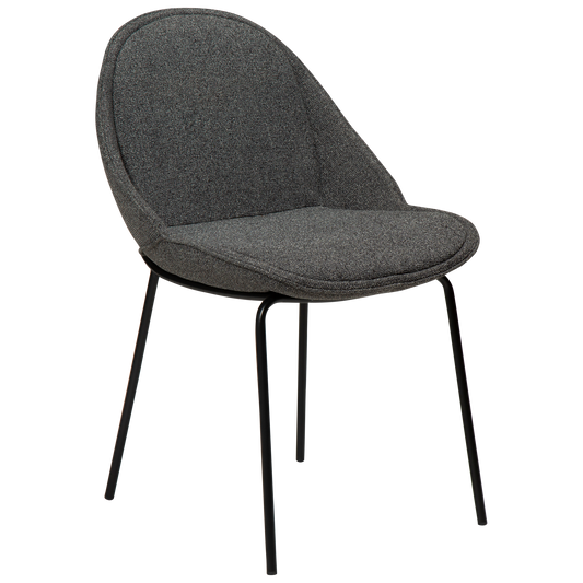 [var:Bezug=Kieselgrauer Bouclé-Stoff mit schwarzen Beinen] ARCH Stuhl