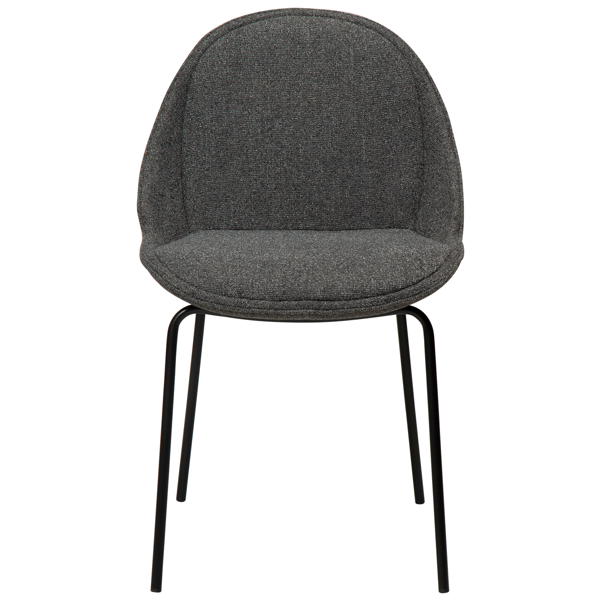 [var:Bezug=Kieselgrauer Bouclé-Stoff mit schwarzen Beinen] ARCH Stuhl