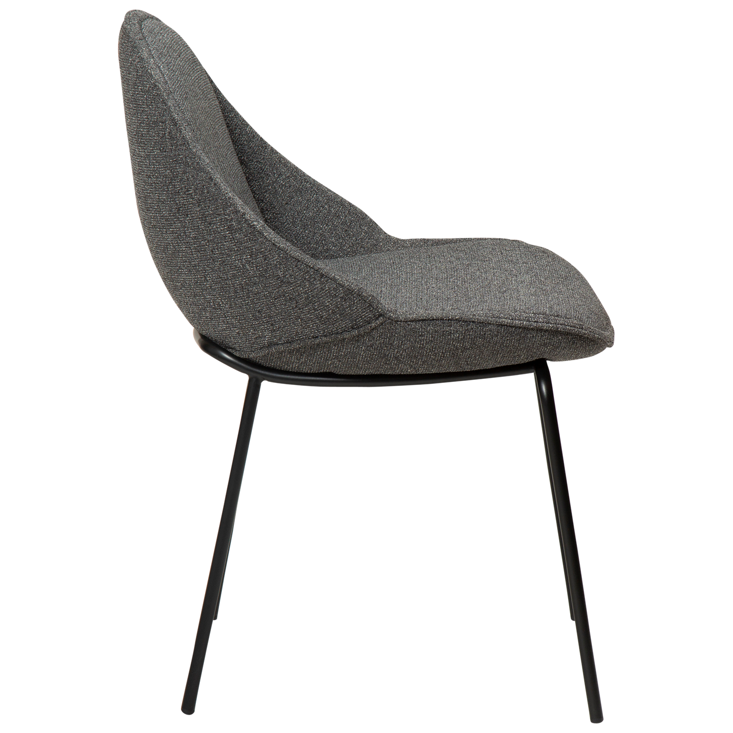 [var:Bezug=Kieselgrauer Bouclé-Stoff mit schwarzen Beinen] ARCH Stuhl