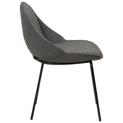 [var:Bezug=Kieselgrauer Bouclé-Stoff mit schwarzen Beinen] ARCH Stuhl