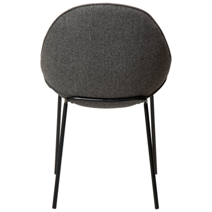 [var:Bezug=Kieselgrauer Bouclé-Stoff mit schwarzen Beinen] ARCH Stuhl