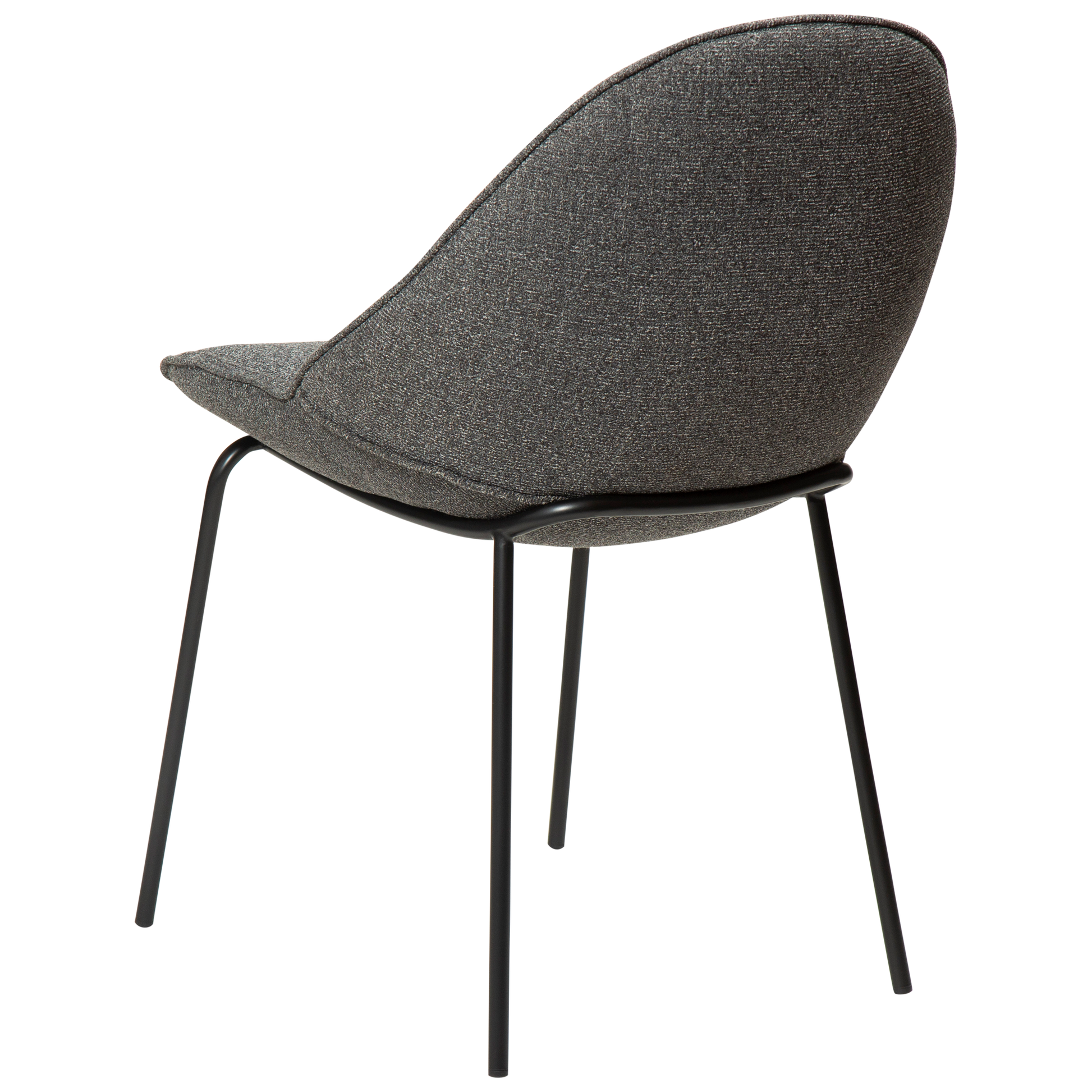 [var:Bezug=Kieselgrauer Bouclé-Stoff mit schwarzen Beinen] ARCH Stuhl