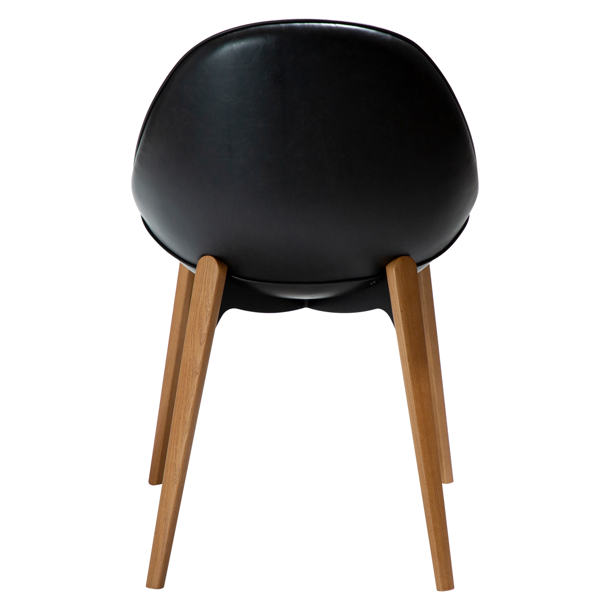 [var:Bezug=Raben-schwarzes Bouclé-Gewebe, vintage schwarzes Kunstleder mit Eichenbeinen] ARCH Stuhl