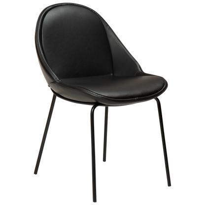 [var:Bezug=Vintage schwarzes Kunstleder mit schwarzen Beinen] ARCH Stuhl