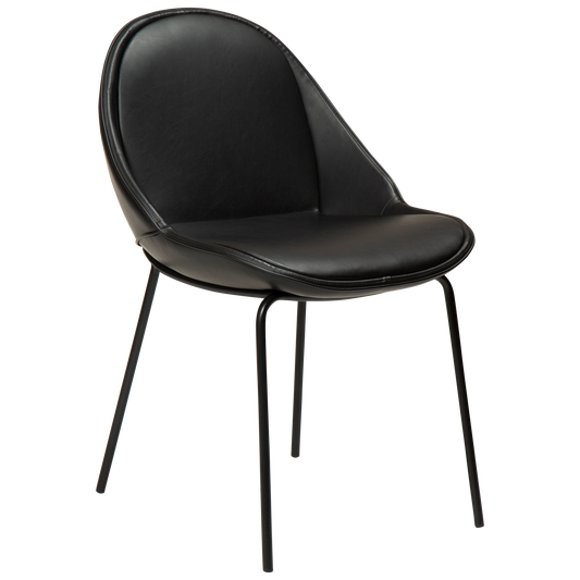 [var:Bezug=Vintage schwarzes Kunstleder mit schwarzen Beinen] ARCH Stuhl