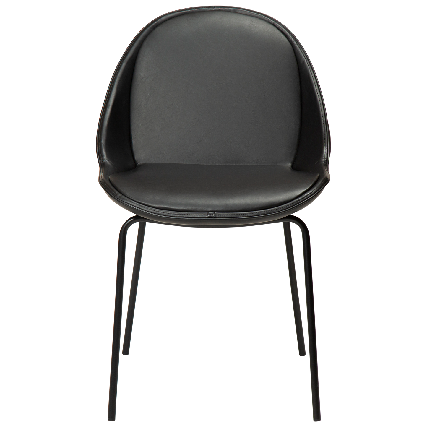 [var:Bezug=Vintage schwarzes Kunstleder mit schwarzen Beinen] ARCH Stuhl