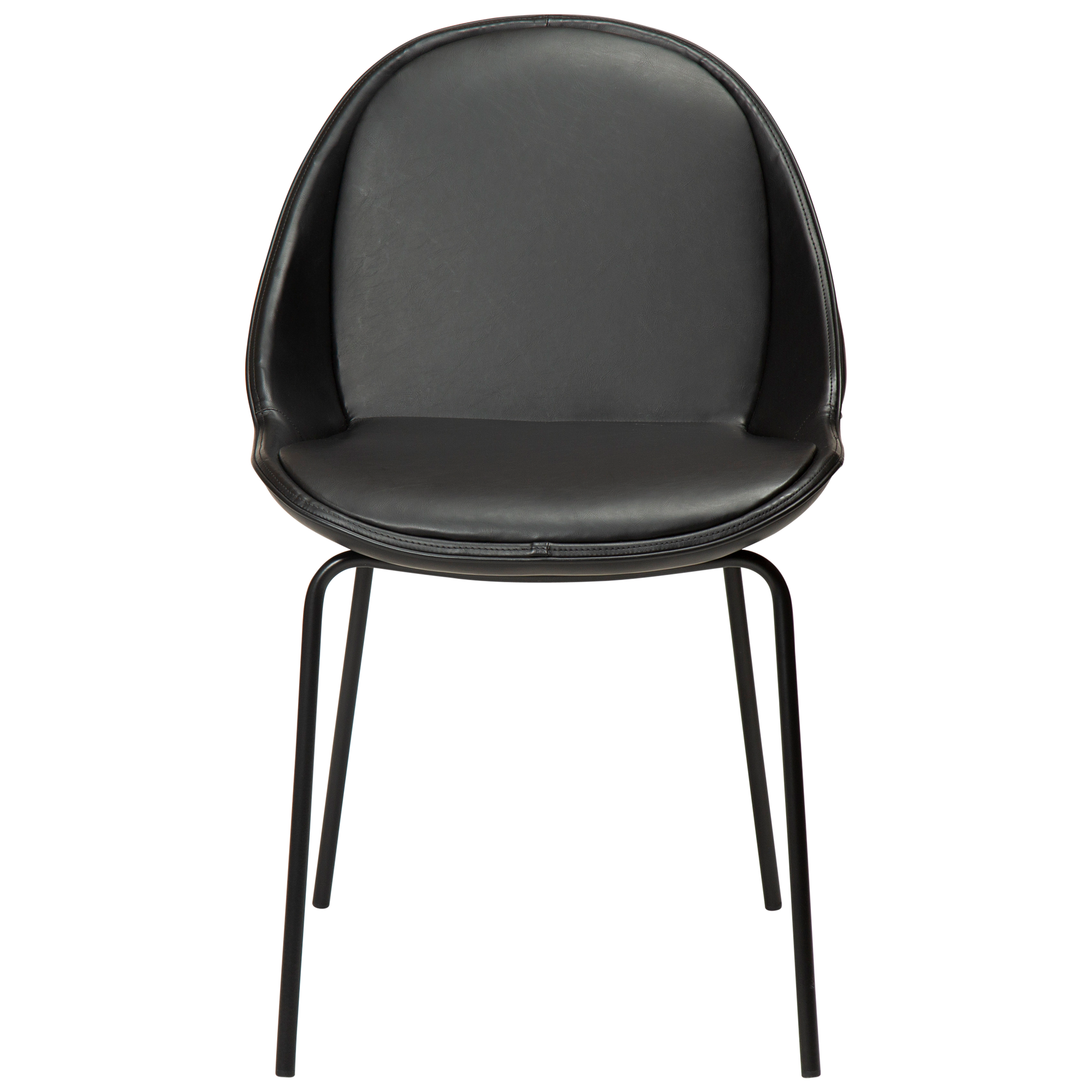 [var:Bezug=Vintage schwarzes Kunstleder mit schwarzen Beinen] ARCH Stuhl