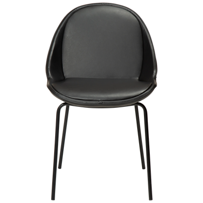 [var:Bezug=Vintage schwarzes Kunstleder mit schwarzen Beinen] ARCH Stuhl