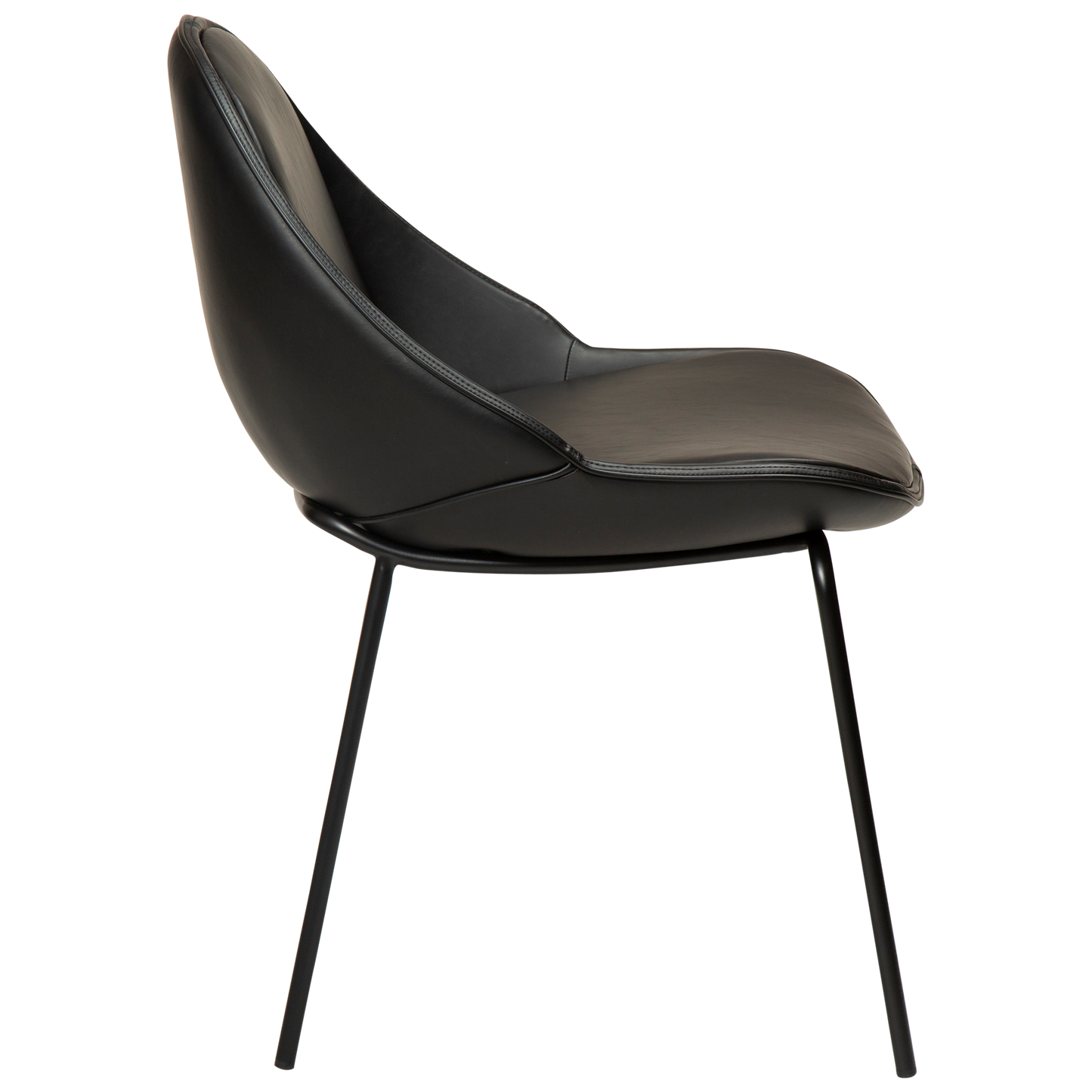 [var:Bezug=Vintage schwarzes Kunstleder mit schwarzen Beinen] ARCH Stuhl