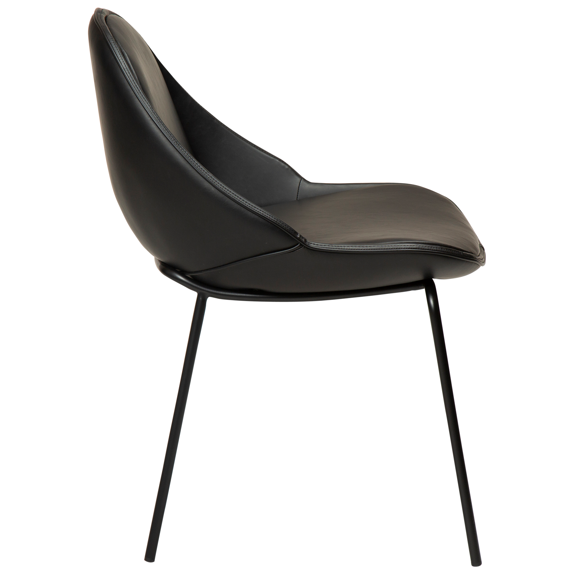 [var:Bezug=Vintage schwarzes Kunstleder mit schwarzen Beinen] ARCH Stuhl