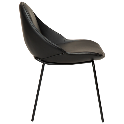 [var:Bezug=Vintage schwarzes Kunstleder mit schwarzen Beinen] ARCH Stuhl