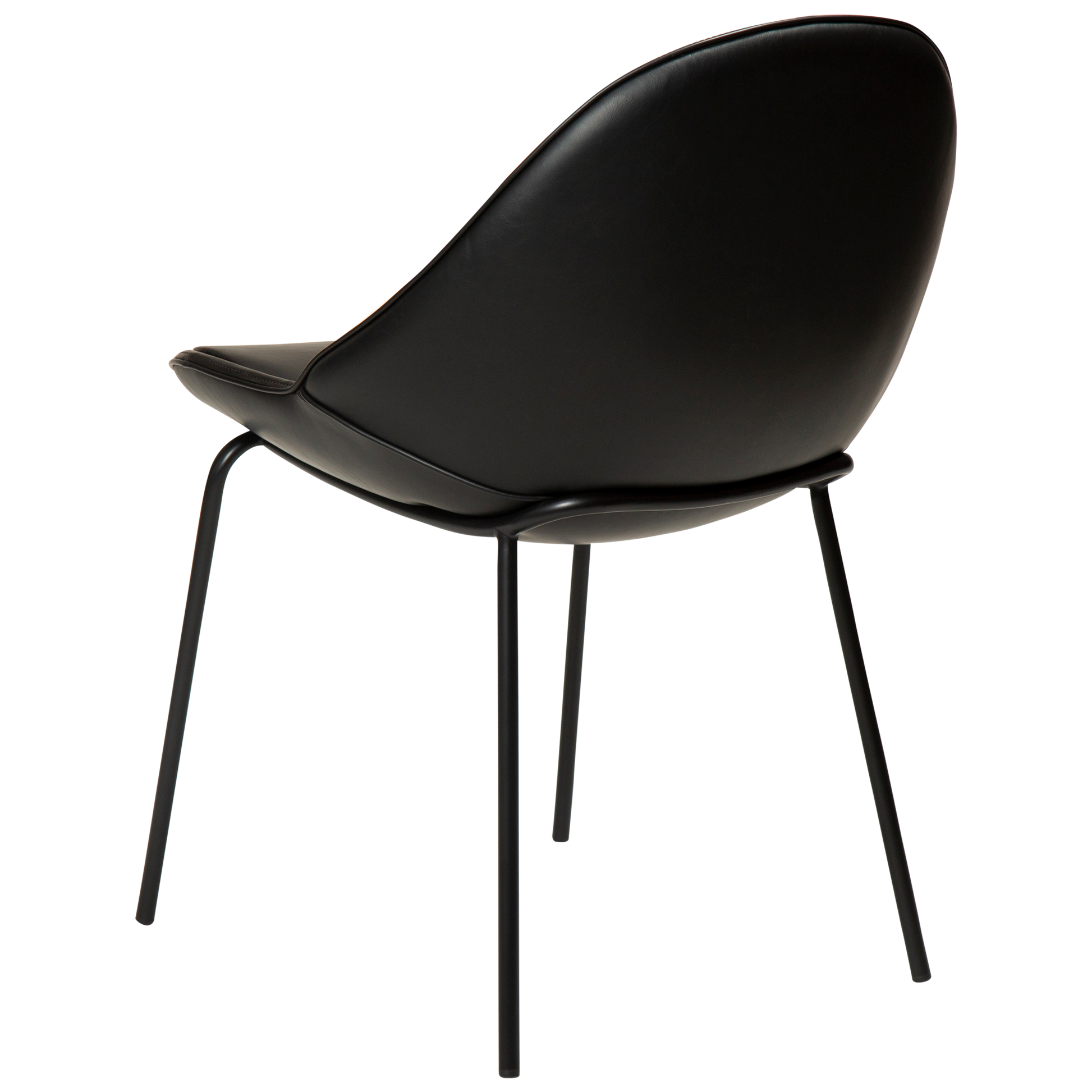 [var:Bezug=Vintage schwarzes Kunstleder mit schwarzen Beinen] ARCH Stuhl
