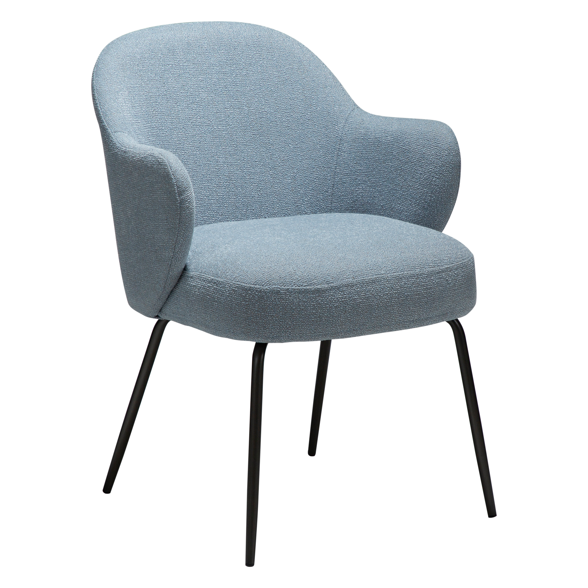 [var:Bezug=Blue fog Bouclé-Stoff mit antiken Zinnbeinen] BAE Sessel