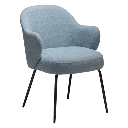 [var:Bezug=Blue fog Bouclé-Stoff mit antiken Zinnbeinen] BAE Sessel