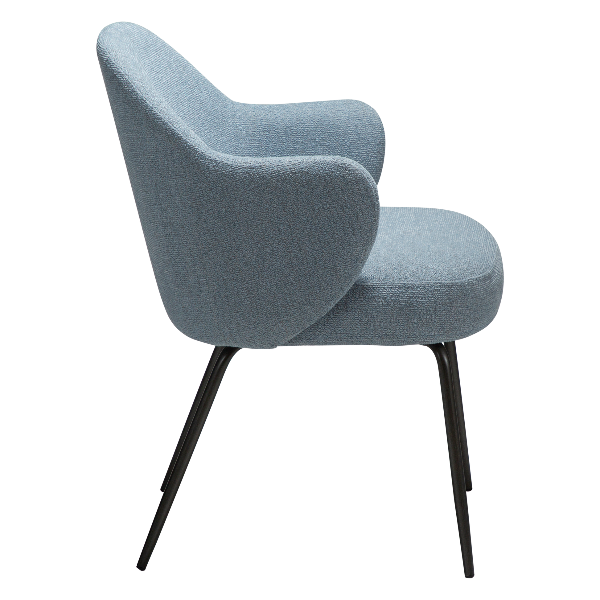 [var:Bezug=Blue fog Bouclé-Stoff mit antiken Zinnbeinen] BAE Sessel