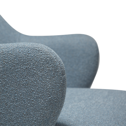 [var:Bezug=Blue fog Bouclé-Stoff mit antiken Zinnbeinen] BAE Sessel