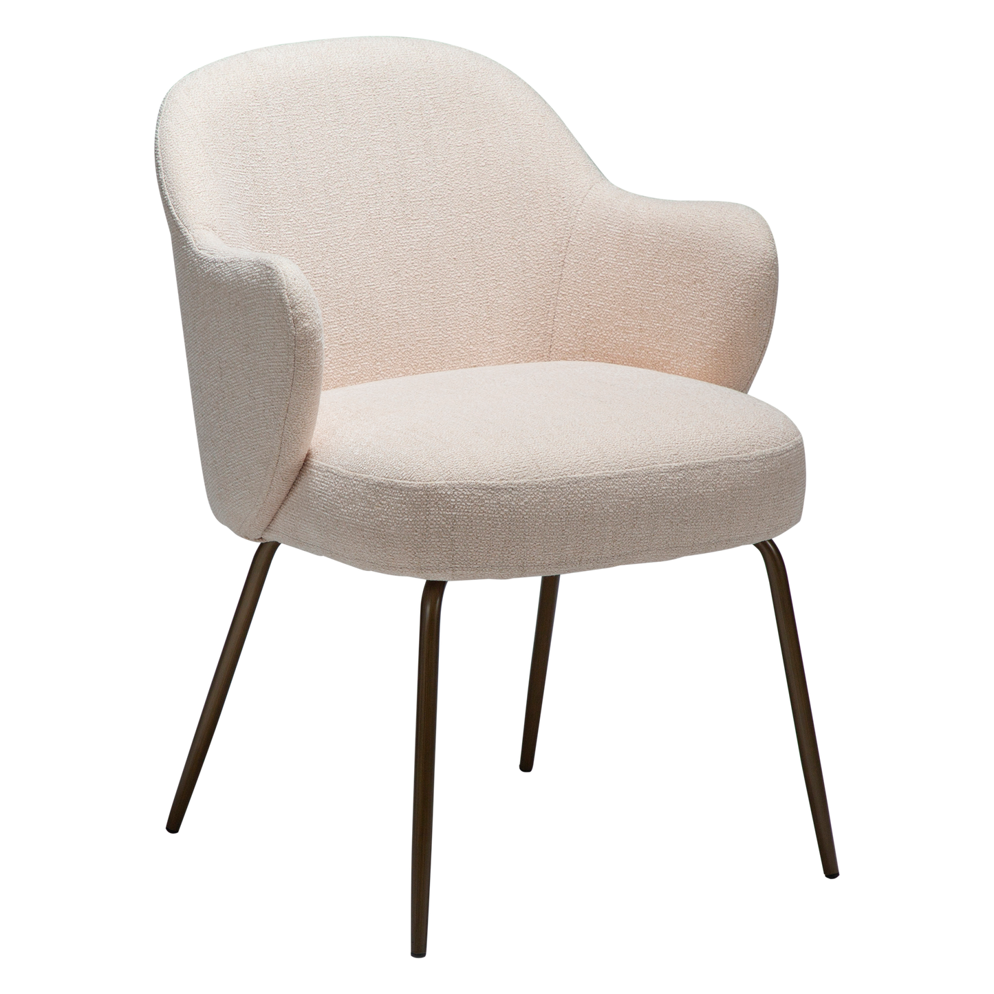 [var:Bezug=Kreolisches Rosa Bouclé-Gewebe mit antiken Messingbeinen] BAE Sessel