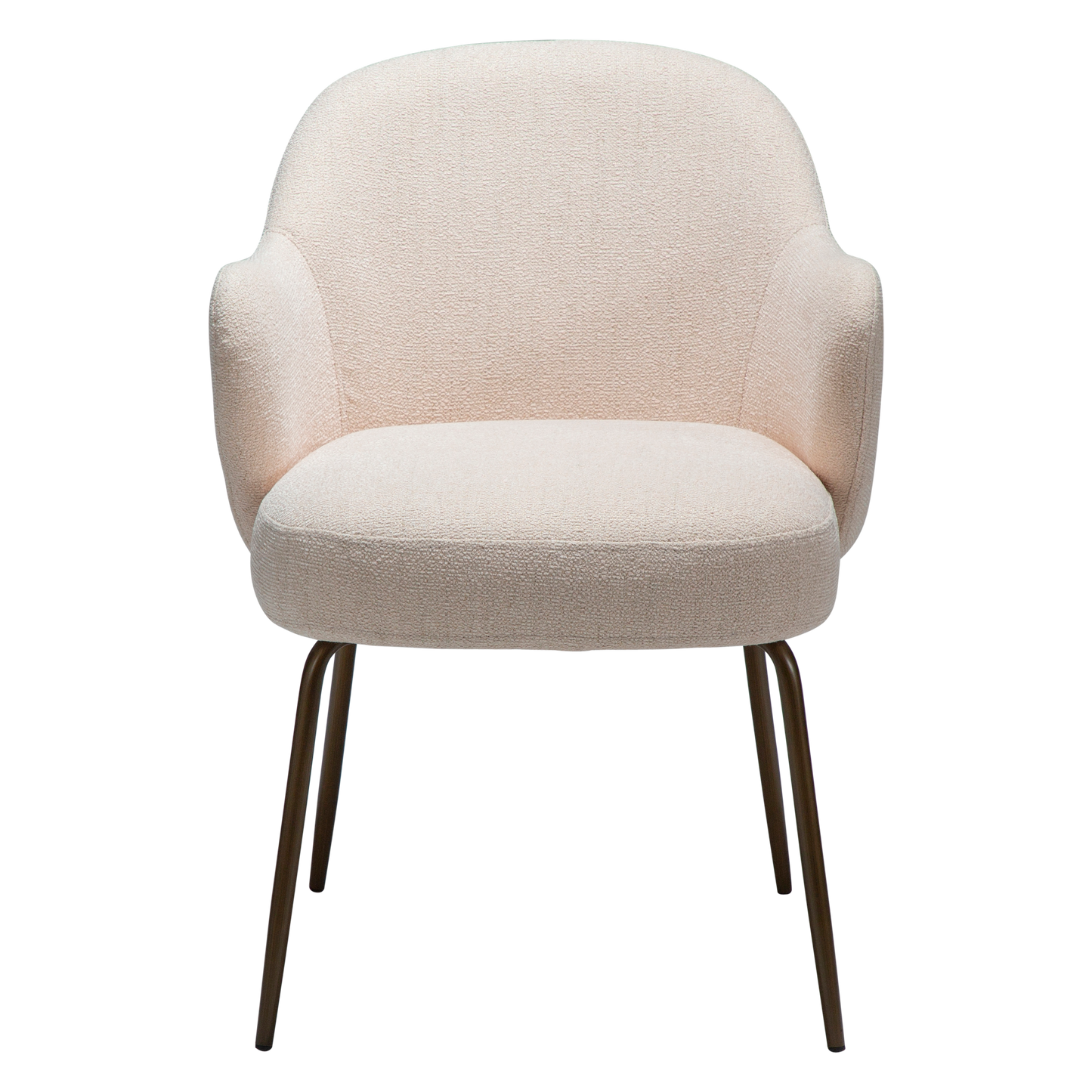 [var:Bezug=Kreolisches Rosa Bouclé-Gewebe mit antiken Messingbeinen] BAE Sessel