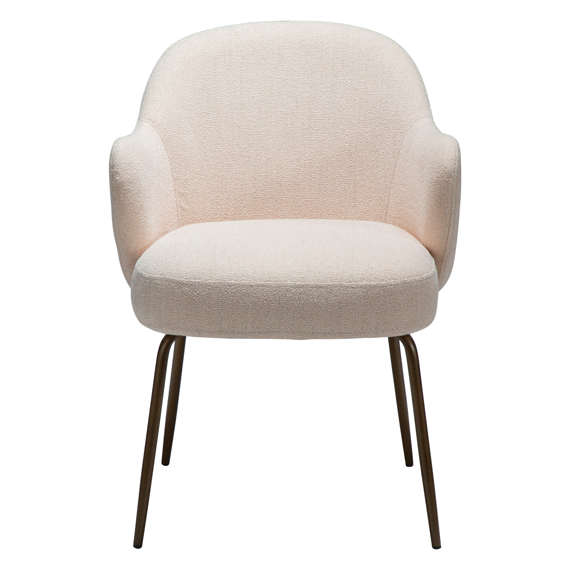 [var:Bezug=Kreolisches Rosa Bouclé-Gewebe mit antiken Messingbeinen] BAE Sessel