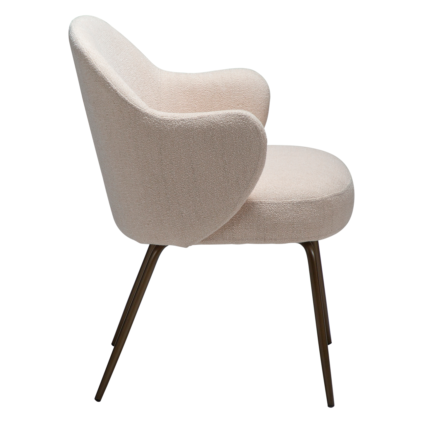 [var:Bezug=Kreolisches Rosa Bouclé-Gewebe mit antiken Messingbeinen] BAE Sessel