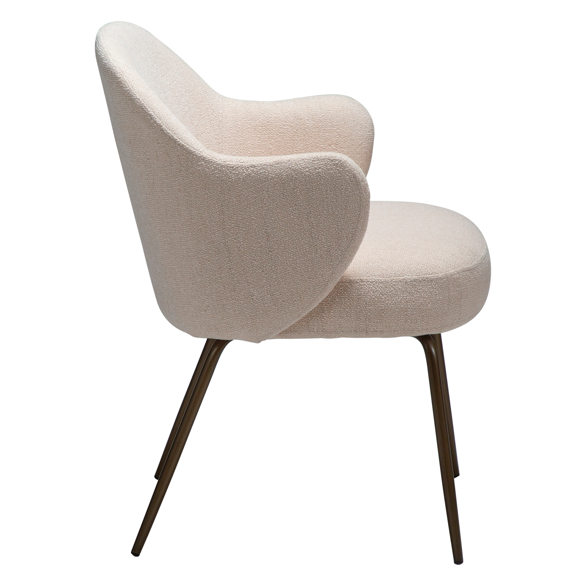 [var:Bezug=Kreolisches Rosa Bouclé-Gewebe mit antiken Messingbeinen] BAE Sessel