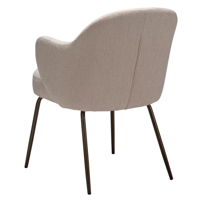 [var:Bezug=Kreolisches Rosa Bouclé-Gewebe mit antiken Messingbeinen] BAE Sessel