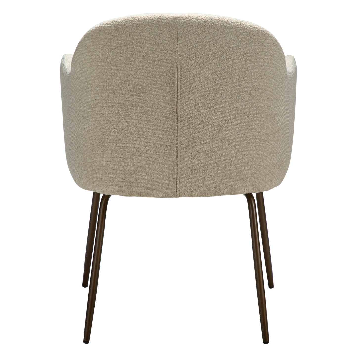 [var:Bezug=Frosted Almond Bouclé-Stoff mit Schimmer und antiken Messingbeinen] BAE Sessel