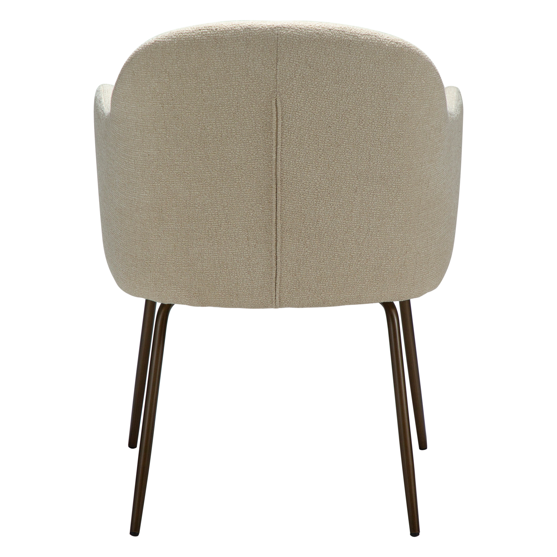 [var:Bezug=Frosted Almond Bouclé-Stoff mit Schimmer und antiken Messingbeinen] BAE Sessel