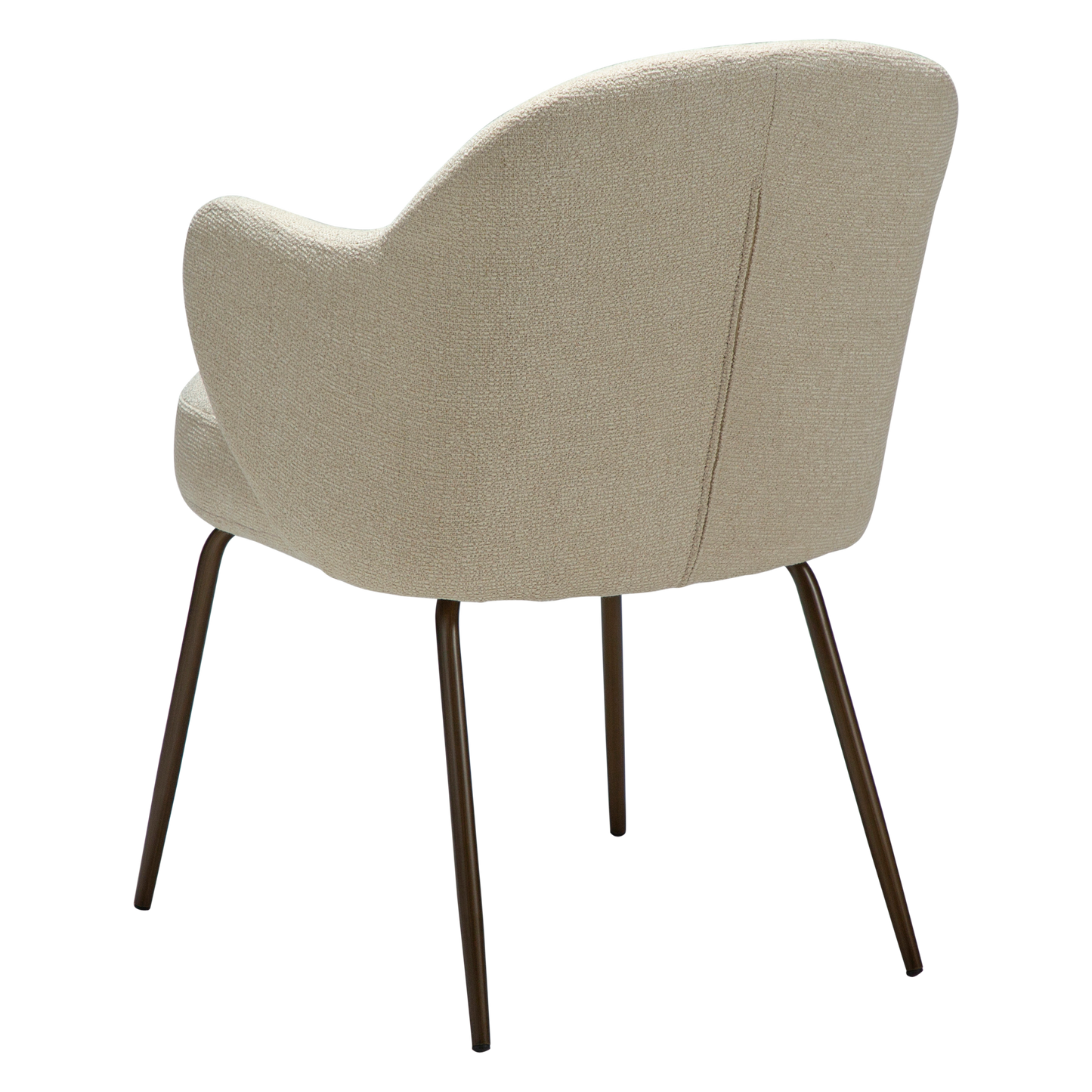 [var:Bezug=Frosted Almond Bouclé-Stoff mit Schimmer und antiken Messingbeinen] BAE Sessel