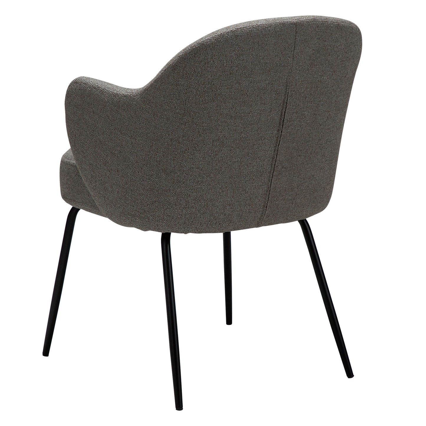 [var:Bezug=Kiesel-Erde Bouclé-Stoff mit schwarzen Metallbeinen] BAE Sessel
