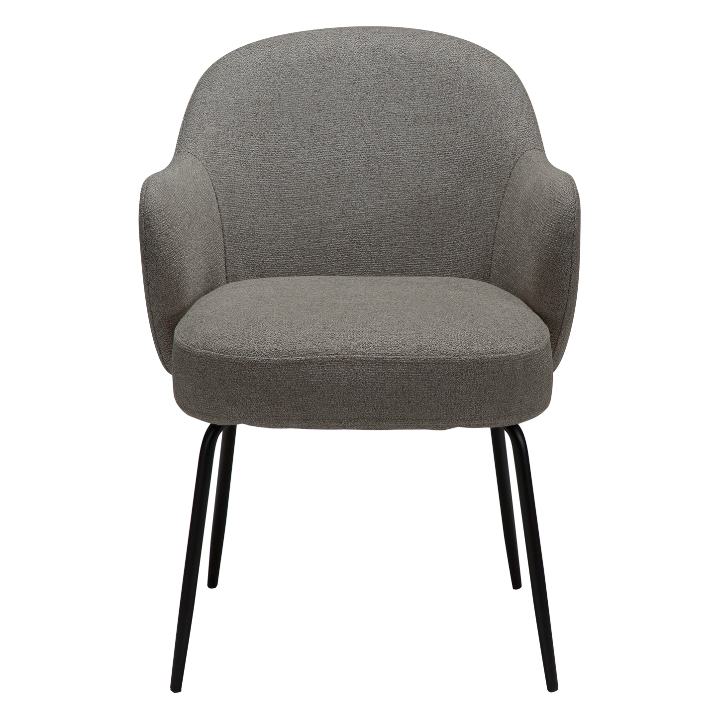 [var:Bezug=Kiesel-Erde Bouclé-Stoff mit schwarzen Metallbeinen] BAE Sessel