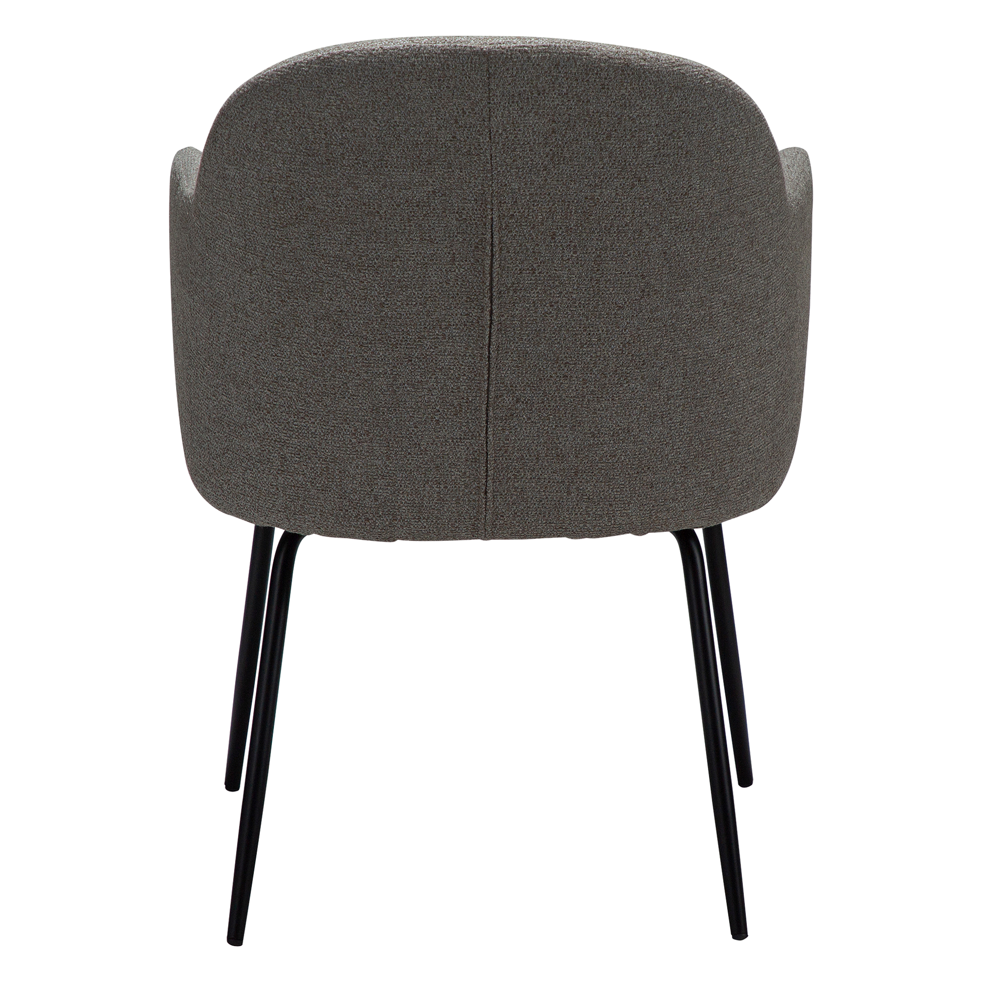[var:Bezug=Kiesel-Erde Bouclé-Stoff mit schwarzen Metallbeinen] BAE Sessel