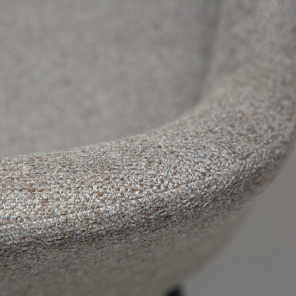 [var:Bezug=Kiesel-Erde Bouclé-Stoff mit schwarzen Metallbeinen] BAE Sessel