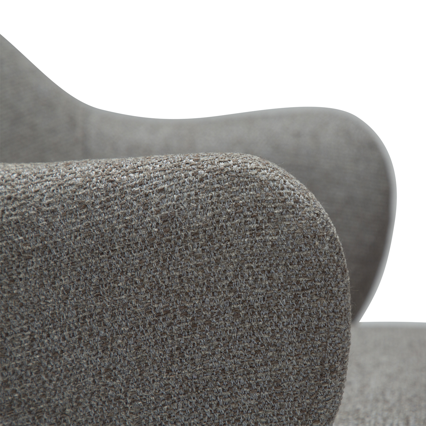 [var:Bezug=Kiesel-Erde Bouclé-Stoff mit schwarzen Metallbeinen] BAE Sessel