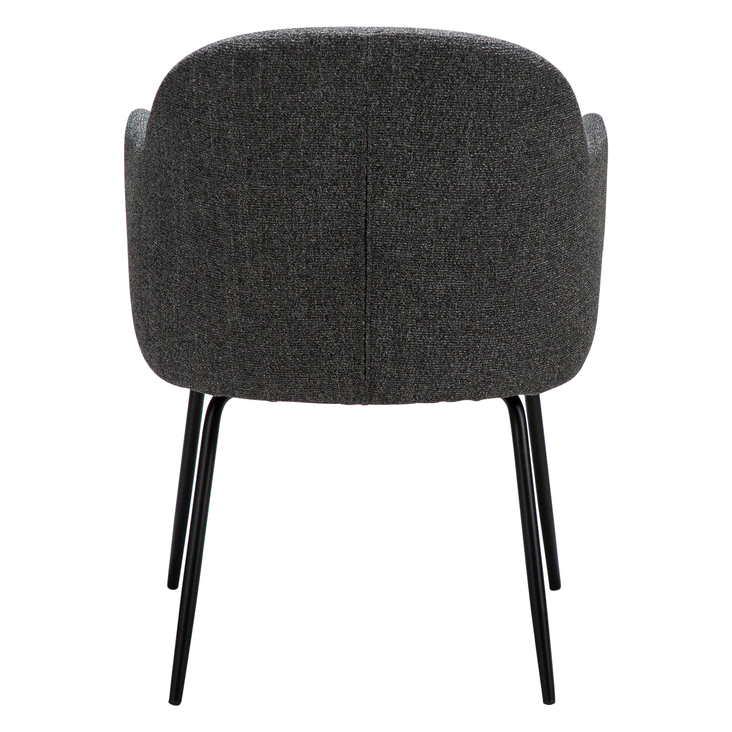 [var:Bezug=Kieselgrauer Bouclé-Stoff mit schwarzen Metallbeinen] BAE Sessel