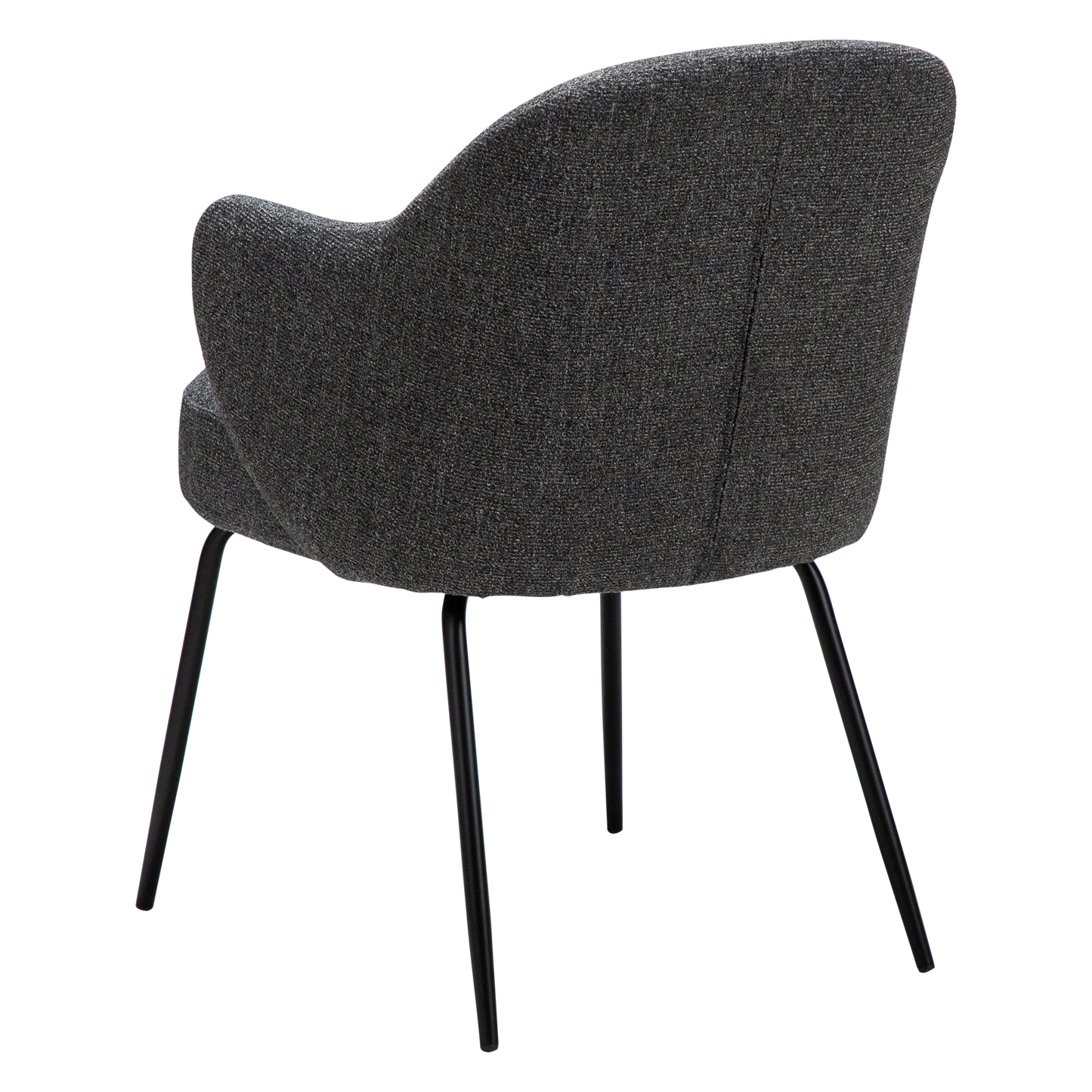 [var:Bezug=Kieselgrauer Bouclé-Stoff mit schwarzen Metallbeinen] BAE Sessel