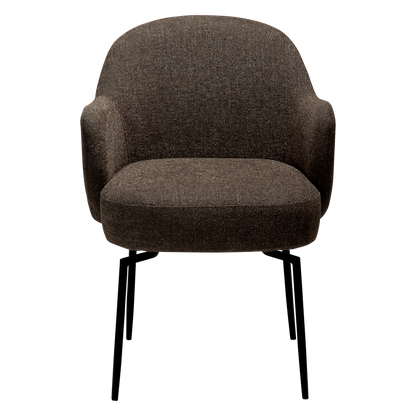 [var:Bezug=Hauptbrauner Bouclé-Stoff mit schwarzen Schwenkbeinen] BAE Drehstuhl