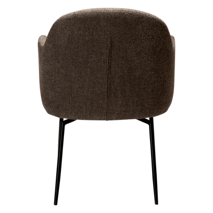 [var:Bezug=Hauptbrauner Bouclé-Stoff mit schwarzen Schwenkbeinen] BAE Drehstuhl